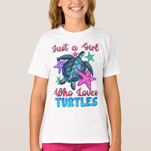Turtle Sea Ocean Just A Girl Who Loves Turtles T-Shirt (Front)