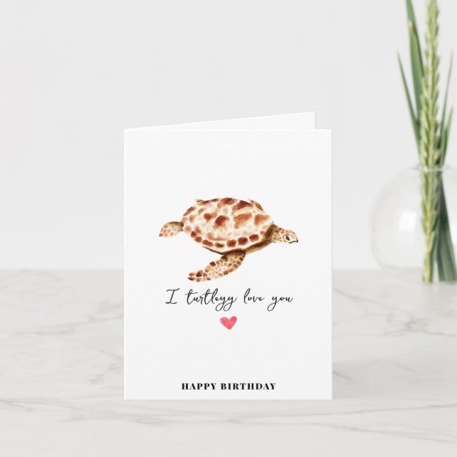 Turtle Sea Ocean Tortoise Birthday Card (Front)