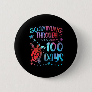 Turtle Sea Swimming Through 100 Days Of School Tea Button