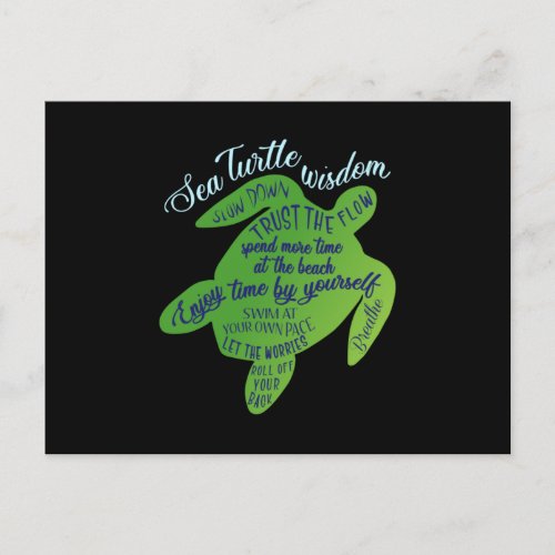 Turtle Sea Turtles Ocean Animal Sealife Gift Idea Postcard