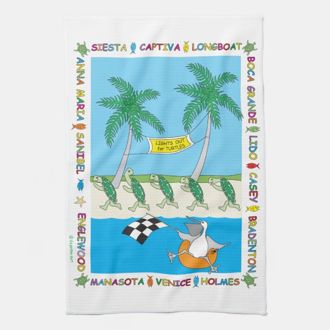 Turtle Season Kitchen Towel (Vertical)