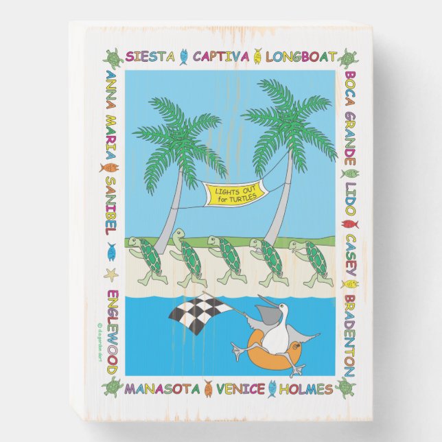 Turtle Season Wooden Box Sign (Front Vertical)