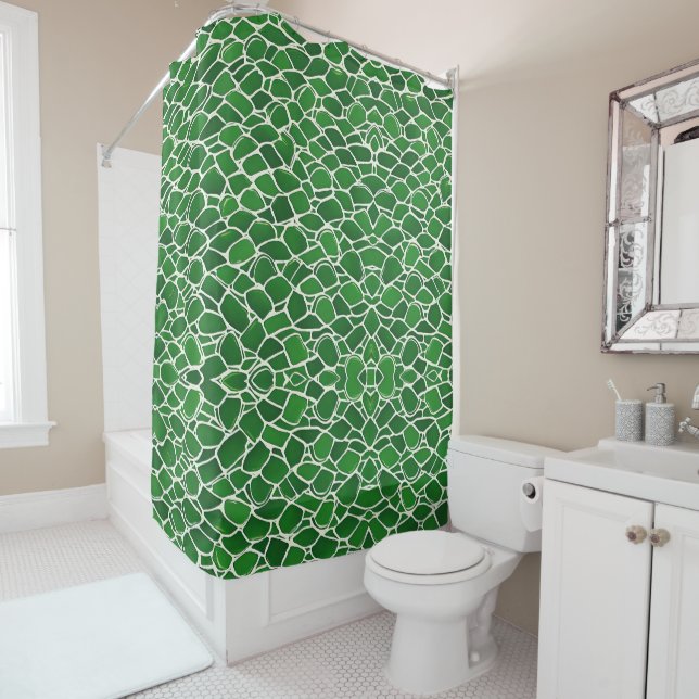 Turtle Shell Pattern Shower Curtain (In Situ)