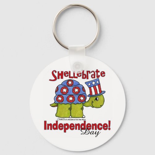 Turtle Shellebrate Independence Day Keychain