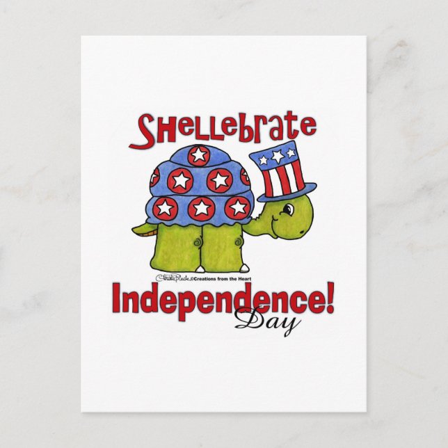 Turtle Shellebrate Independence Day! Postcard (Front)