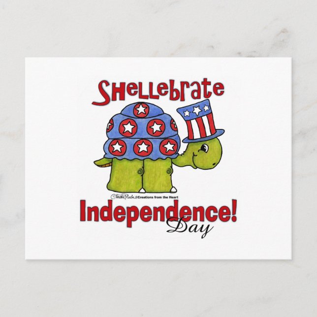 Turtle Shellebrate Independence Day! Postcard (Front)