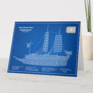 Turtle Ship Geobukseon - Ship Blueprint ABD Thank You Card