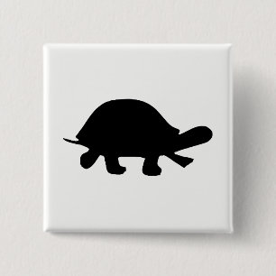 Turtle Silhouette Pinback Button
