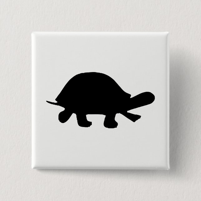 Turtle Silhouette Pinback Button (Front)