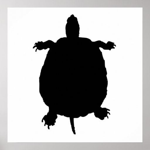 Turtle Silhouette Posters | Zazzle