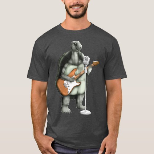 Turtle Singing Guitar Player Musician Music Cute T_Shirt