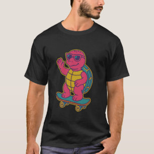 Turtle Skating Wearing Sunglasses Tortoise on a Sk T-Shirt