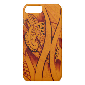 turtle sketch design with spearheads on orange iPhone 8 plus/7 plus case