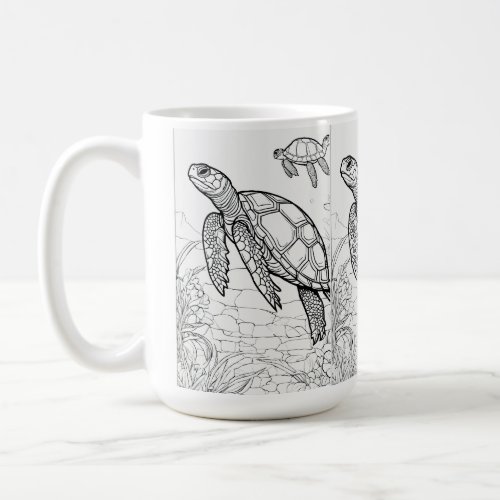 Turtle Sketch Printed Mug