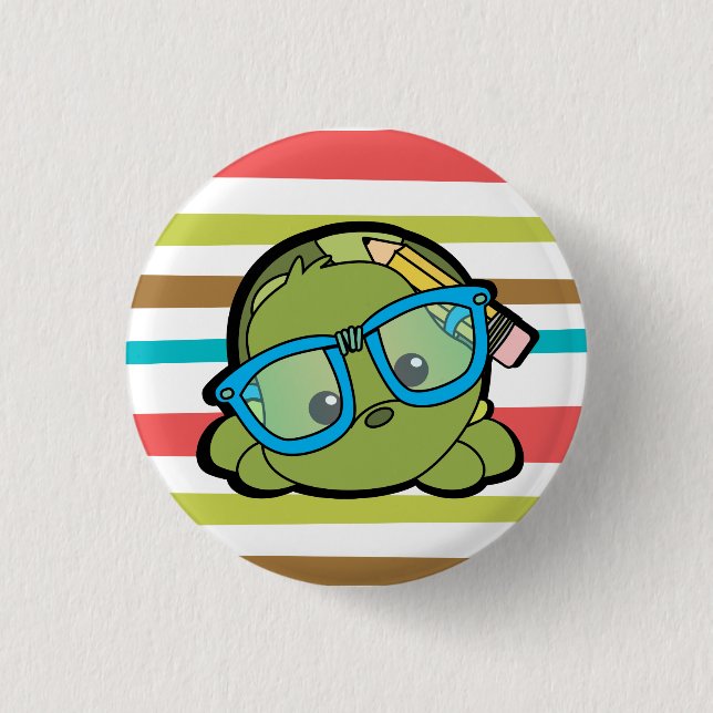 Turtle Smarty Pinback Button (Front)