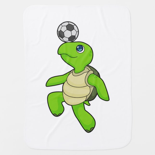 Turtle Soccer player Soccer Baby Blanket (Front)