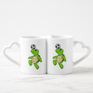Turtle Soccer player Soccer Coffee Mug Set