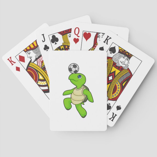 Turtle Soccer player Soccer Poker Cards (Back)