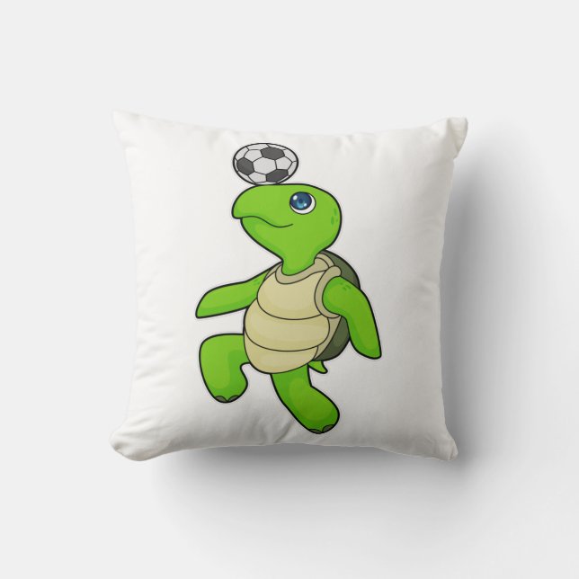 Turtle Soccer player Soccer Throw Pillow (Front)