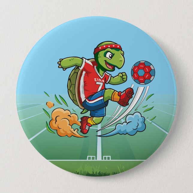 Turtle Soccer player with team USA Button (Front)