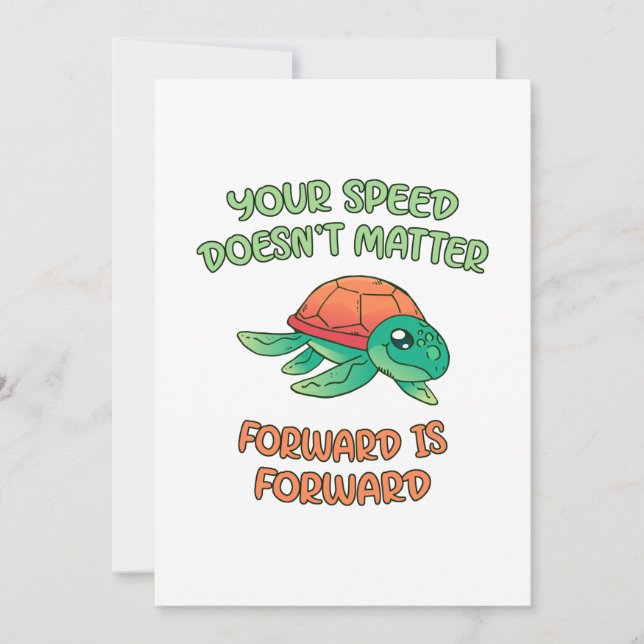 Turtle Speed Doesnt Matter Holiday Card (Front)