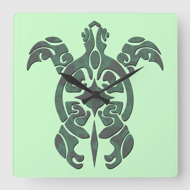 Turtle Square Wall Clock (Front)