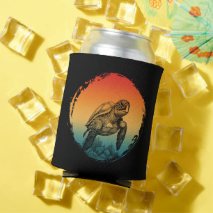 turtle summer ocean sunset can cooler
