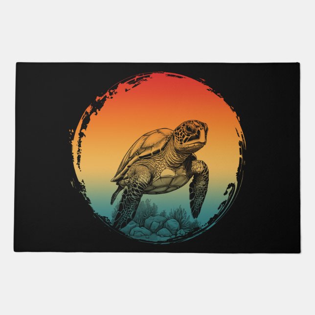 turtle summer ocean sunset  doormat (Front)