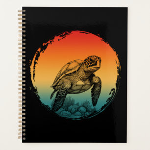 turtle summer ocean sunset planner