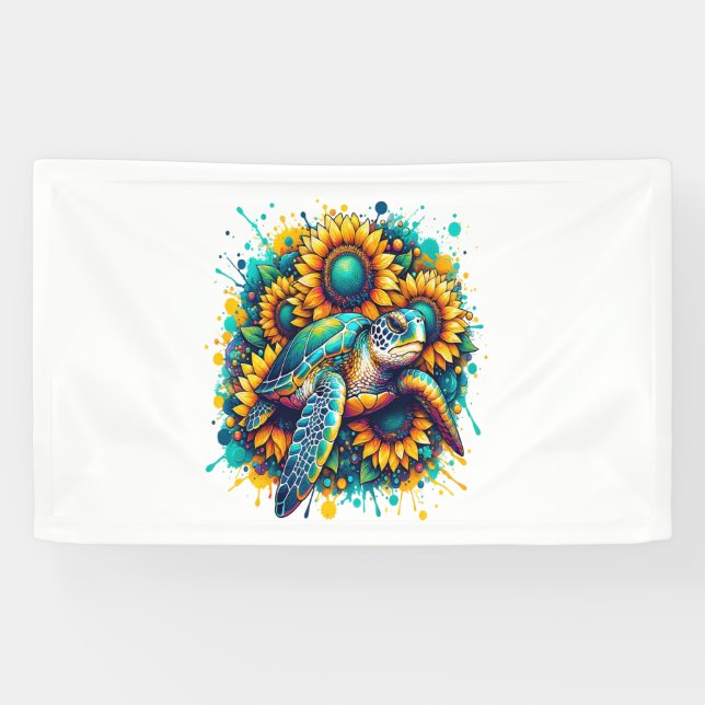 Turtle Sunflower Banner (Horizontal)