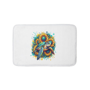 Turtle Sunflower Bath Mat