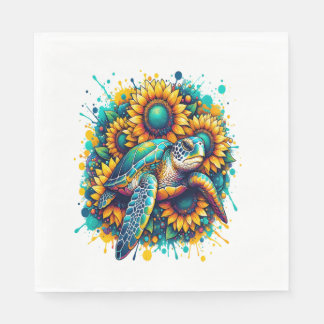 Turtle Sunflower Napkins