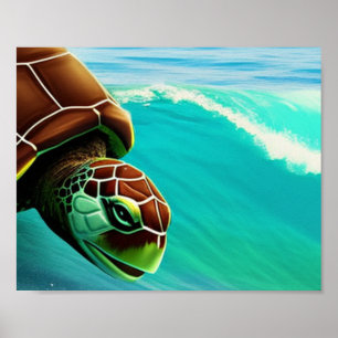 Turtle Surf Poster