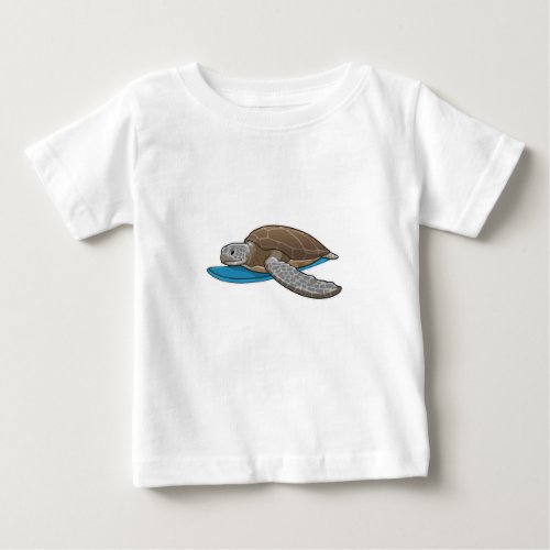 Turtle Surfer Surfboard Baby T_Shirt