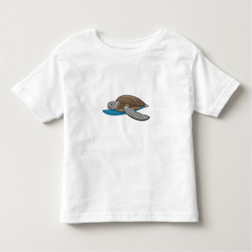 Turtle Surfer Surfboard Toddler T_shirt