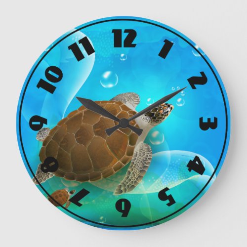 Turtle Swimming Clock