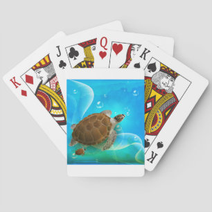 Turtle Swimming Playing Cards
