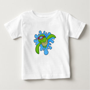 Turtle Swimming Swimming goggles Baby T-Shirt