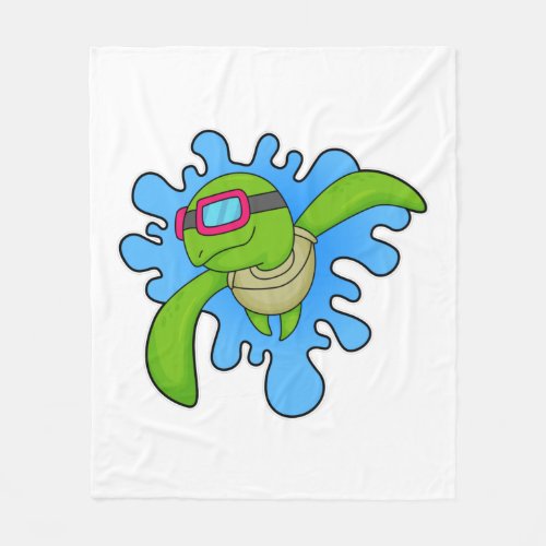 Turtle Swimming Swimming goggles Fleece Blanket