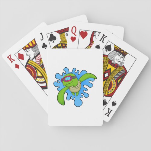 Turtle Swimming Swimming goggles Playing Cards