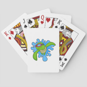 Turtle Swimming Swimming goggles Poker Cards