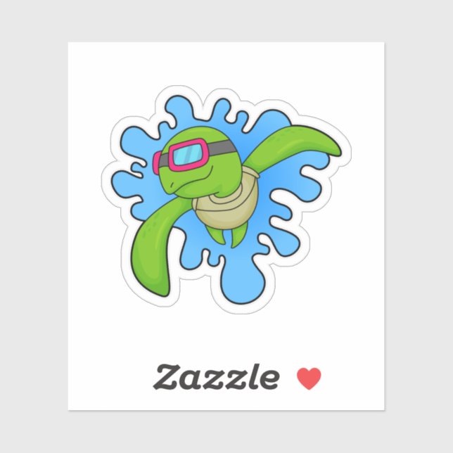 Turtle Swimming Swimming goggles Sticker (Sheet)