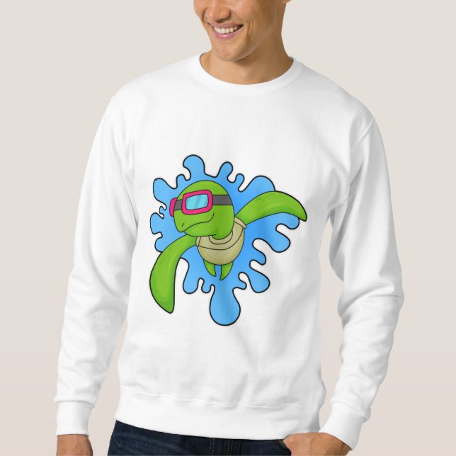 Turtle Swimming Swimming goggles Sweatshirt (Front)