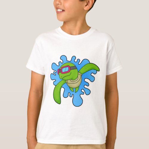 Turtle Swimming Swimming goggles T_Shirt