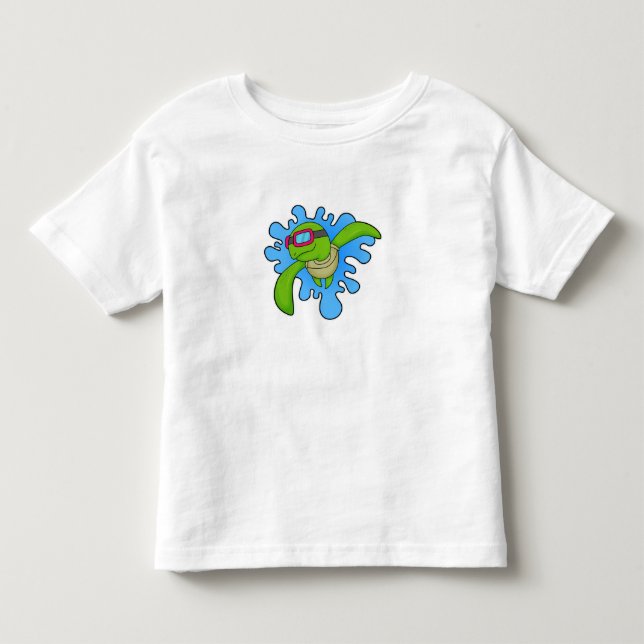 Turtle Swimming Swimming goggles Toddler T-shirt (Front)