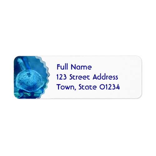 Turtle Swimming Underwater Mailing Label