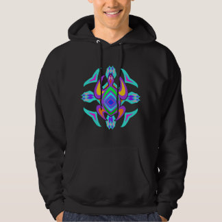 Turtle Symmetry Pattern Dark Hoodies