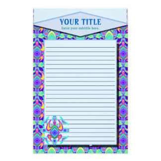 Turtle Symmetry Pattern Lined Stationery