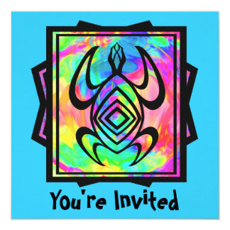 Turtle Symmetry Tiedye Invitations