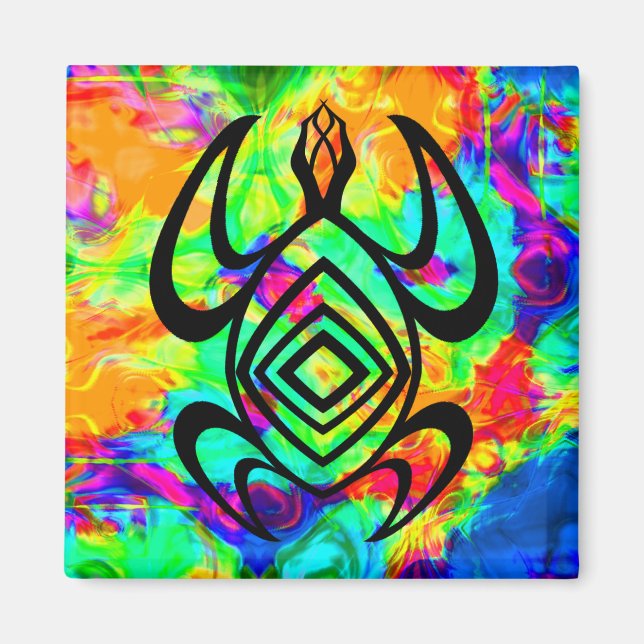 Turtle Symmetry Tiedye Magnets (Front)